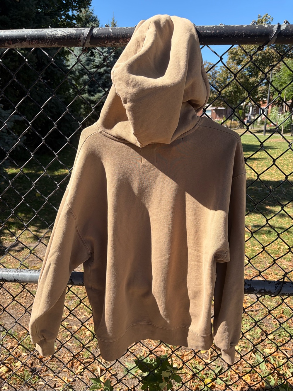 Aritzia Tna Cozy Fleece Perfect Hoodie Tan Beige Size 2 (Medium Oversized)